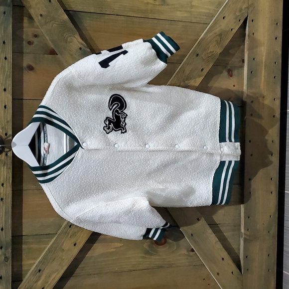 VINTAGE GEIBEL VARSITY SHORT SLEEVE JACKET PRO KNITWEAR PITTSBURGH PA CATHOLIC - Picture 1 of 12